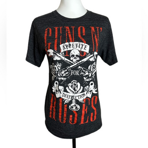 Guns N' Roses Appetite For Destruction Graphic Tee Charcoal Gray Size S